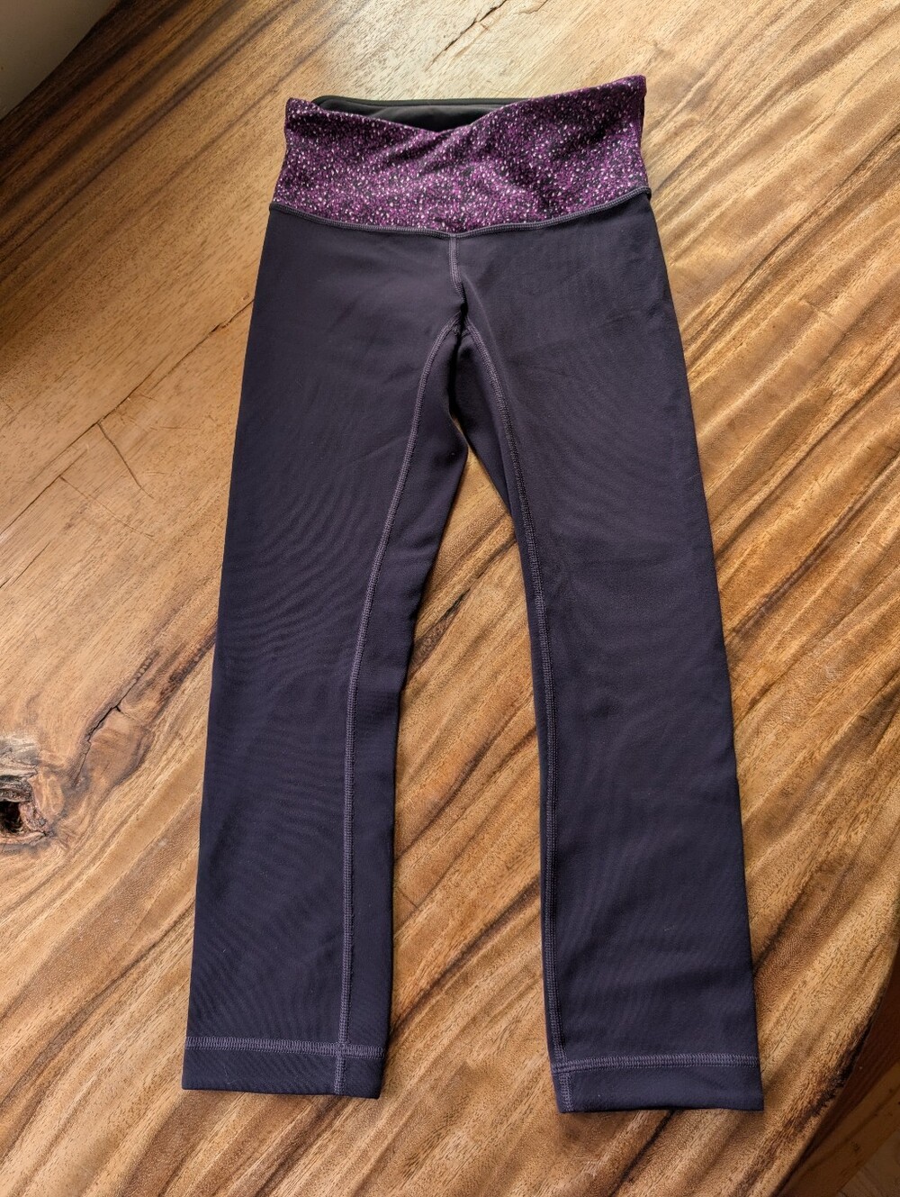 lululemon athletica Kids Purple Leggings with Purple Patterned Waistband